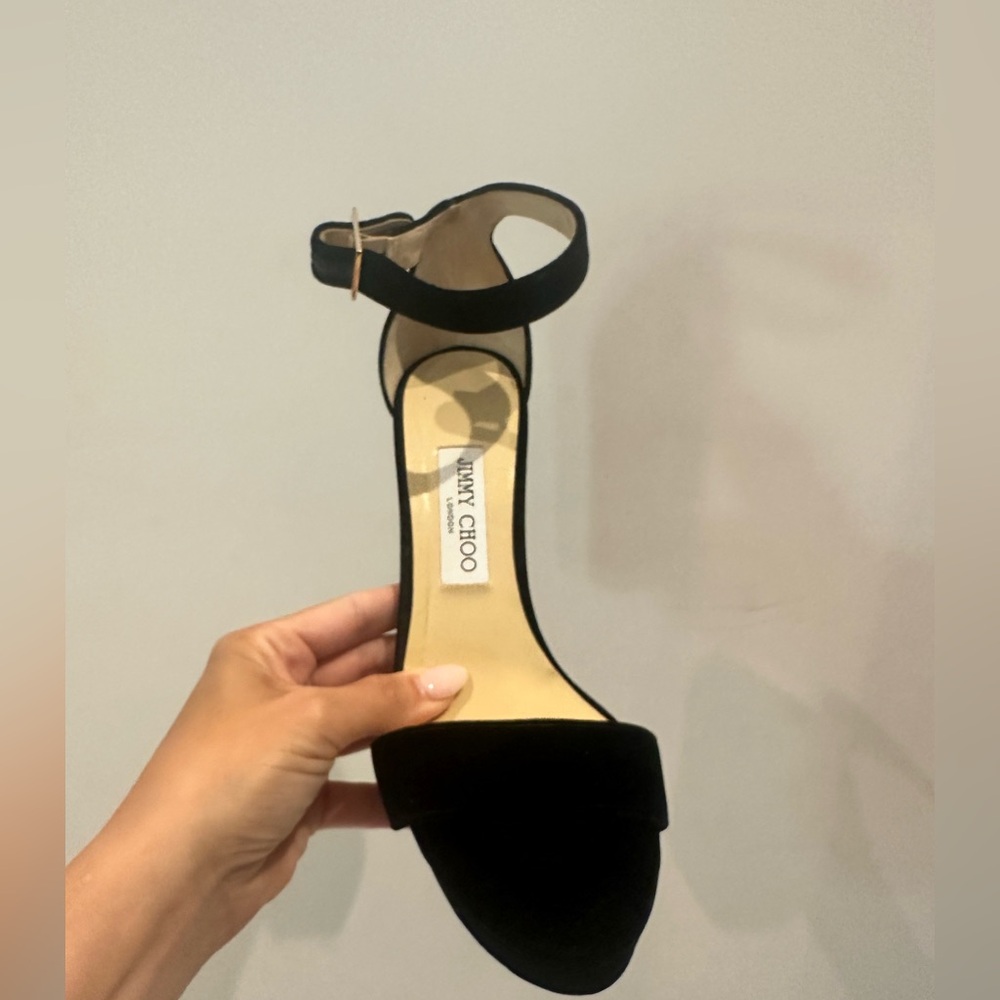Jimmy Choo Black velvet Stiletto Heels